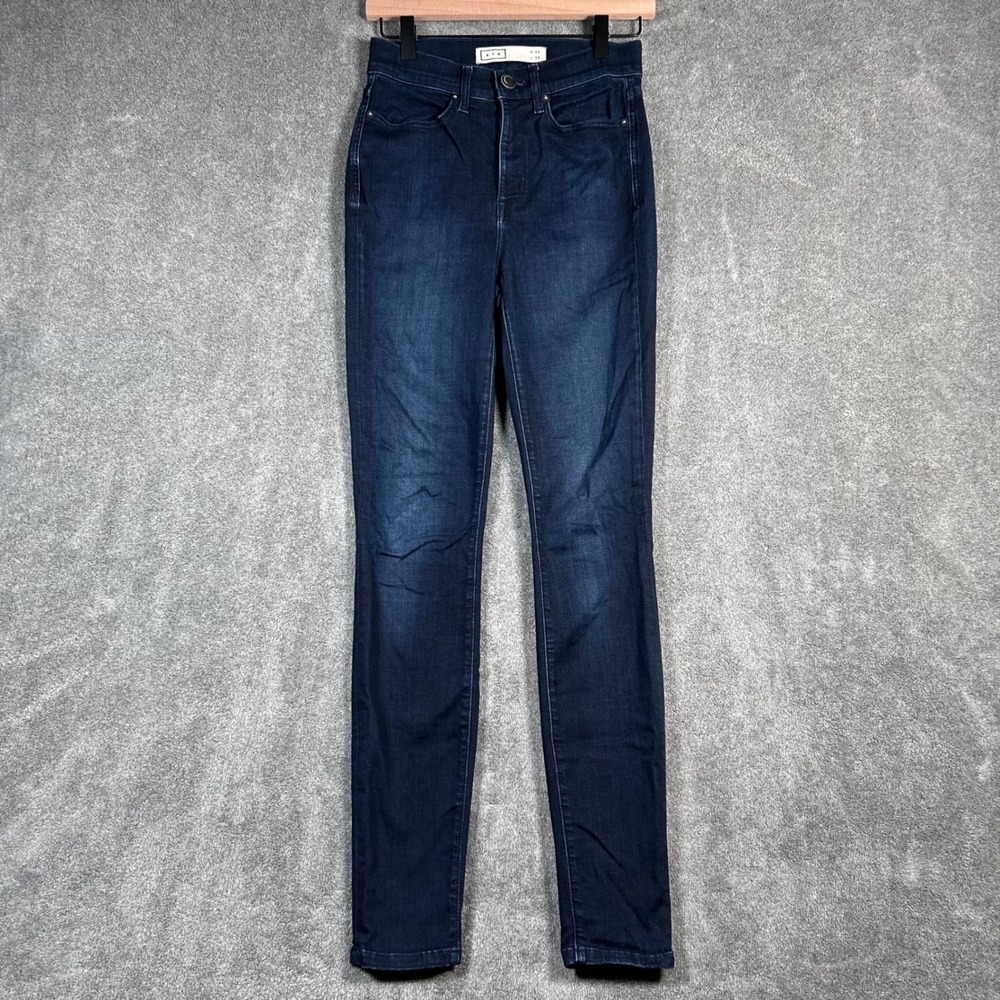 AYR Jeans Jaguar Legs Hi-Rise Skinny Dark Indigo Blue 26x30 Made in USA LA